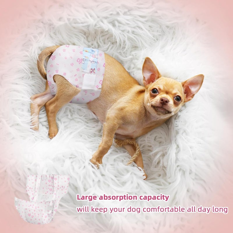 FUNLIYING Disposable Dog Diapers Female 90 Count Doggie Diapers for Female Dogs (Waist 16-22 in XL) Super Absorbent Extra Large Dog Pads for Heat Excitable Urination or Incontinence - Pink - Image 5